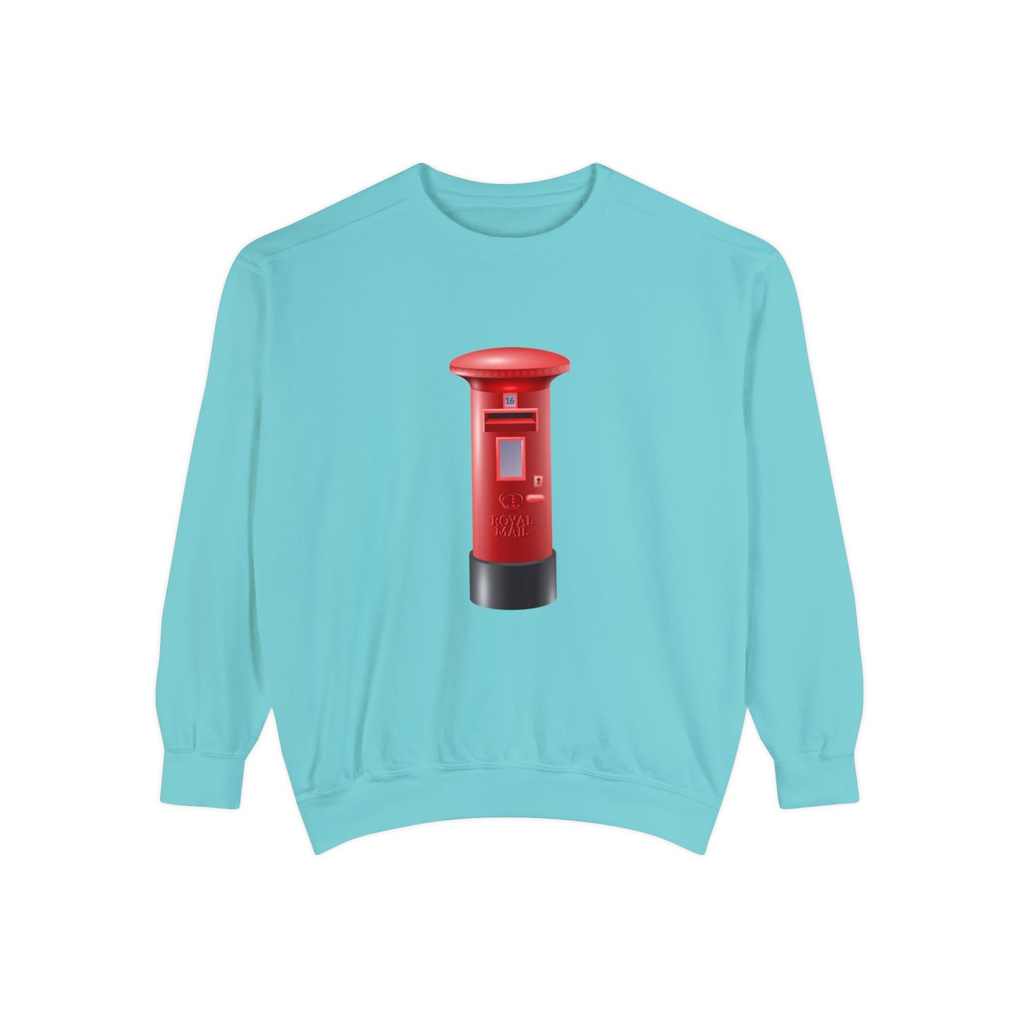 Unisex Garment-Dyed Sweatshirt Durable - Classic UK Royal Mailbox
