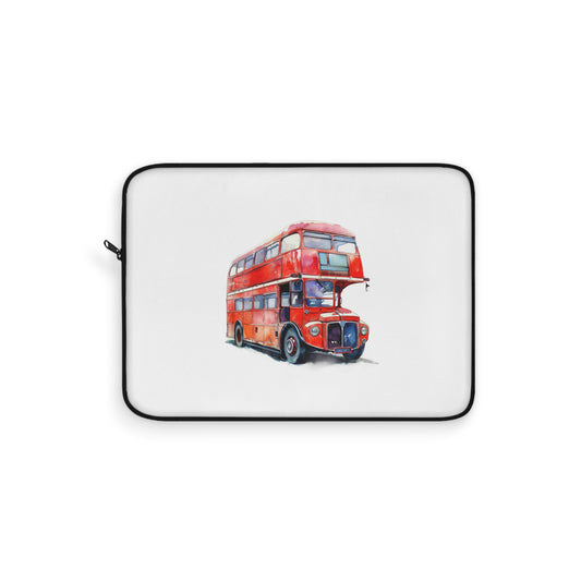 Red Double-Decker Bus Laptop Sleeve | Trendy Tech Case, Gift for Student, Travel Lover, Cute Computer Accessory, Bus Enthusiast