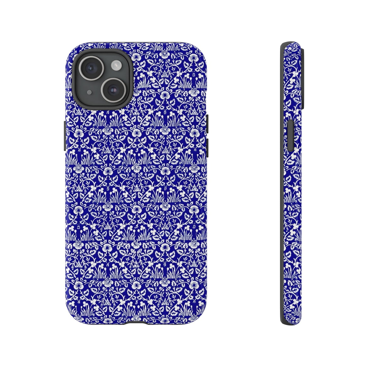 Elegant Floral Phone Case - Tough Cases, Blue Floral Design, Stylish Phone Accessory, Unique Gift, Modern Tech Protection