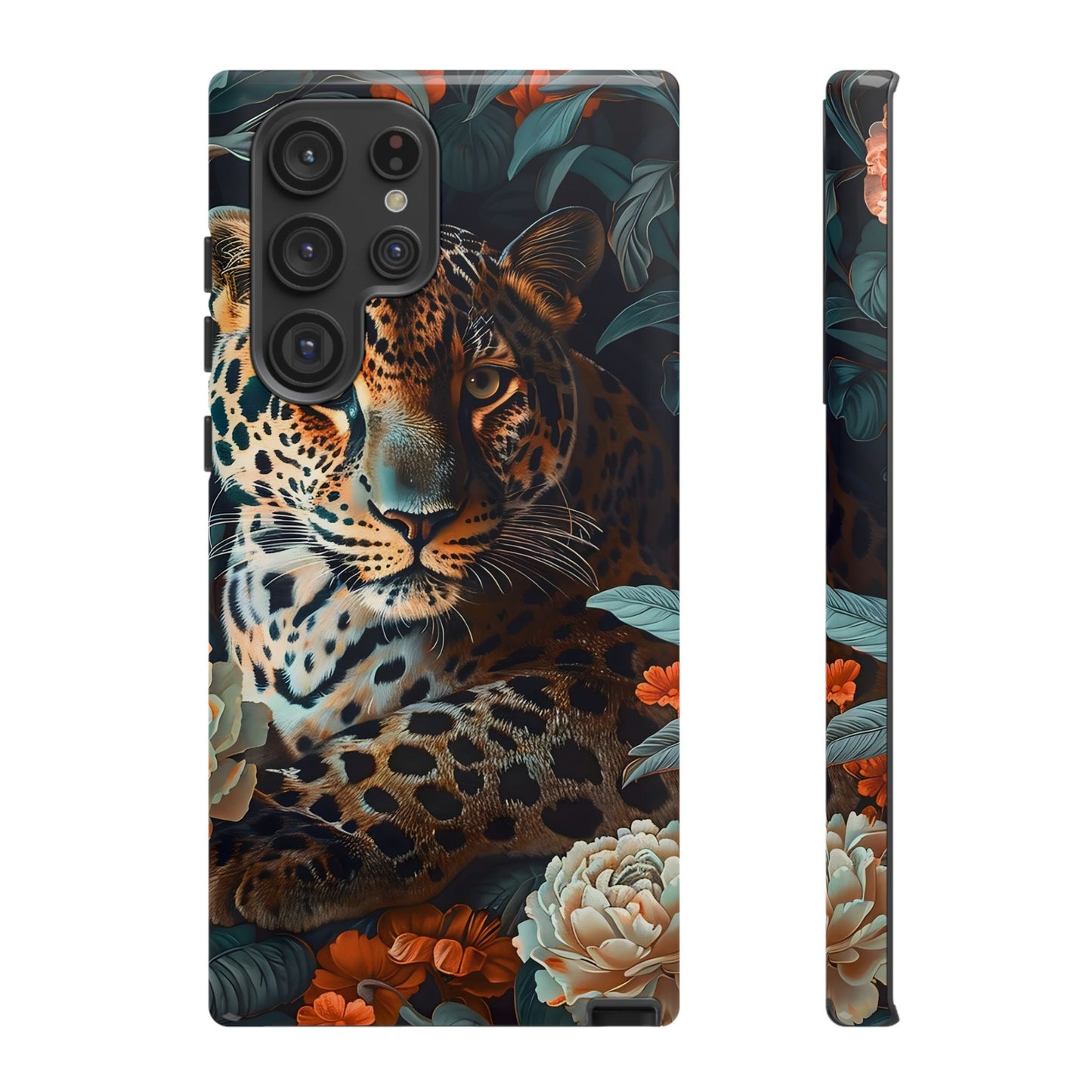 Wildlife Phone Case with Leopard Design | Tough Cases, Animal Prints, Floral Phone Cover, Gift for Nature Lovers, Unique Phone Accessories