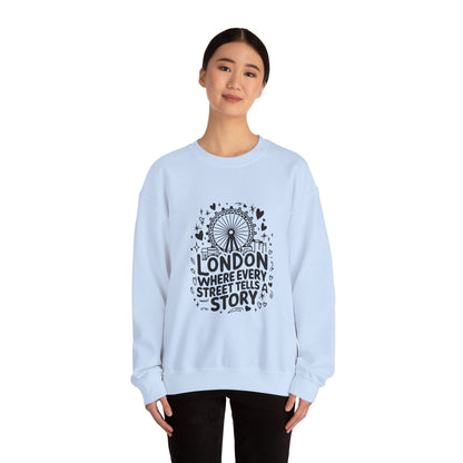Unisex Heavy Blend™ Crewneck Sweatshirt - London Story Telling Streets