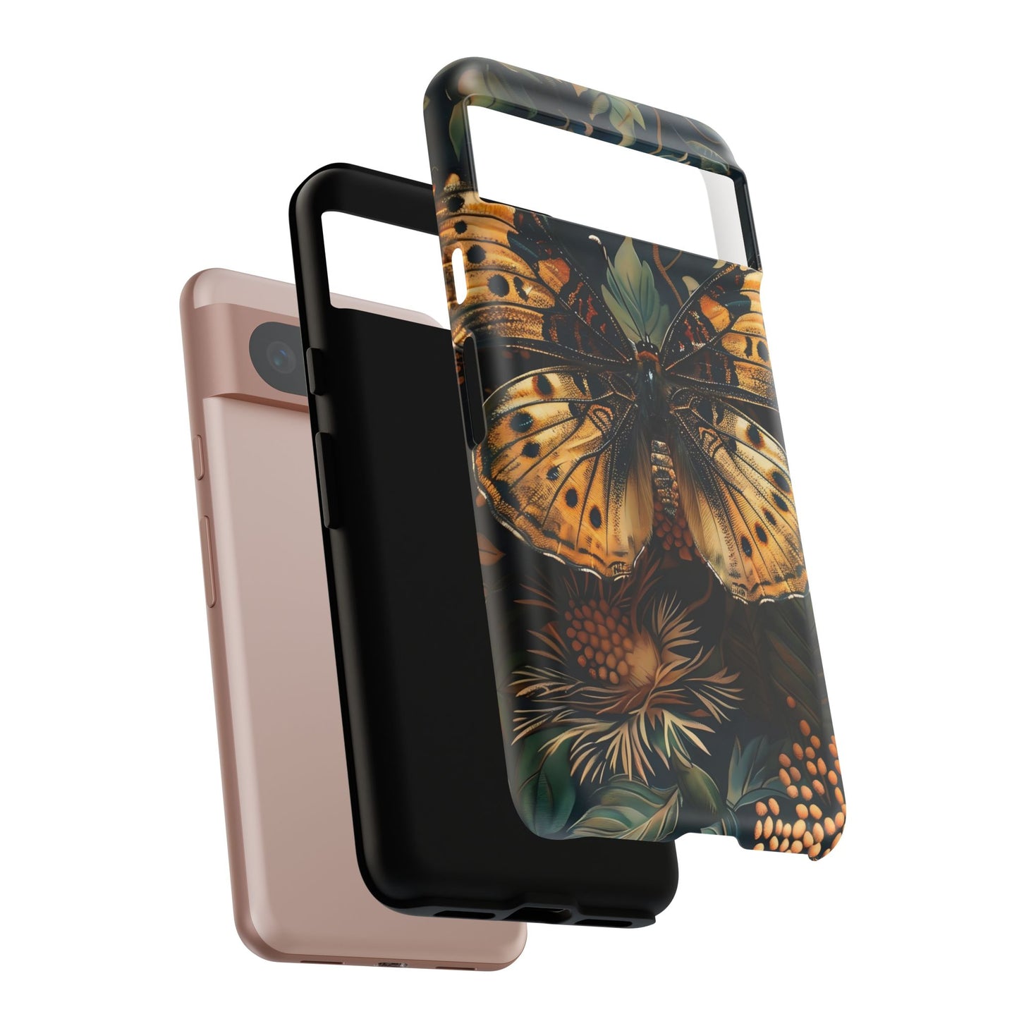 Butterfly Floral Phone Case, Tough Cases, Protective Cover, Unique Gift, Nature Lover, Art Print, Spring Decor