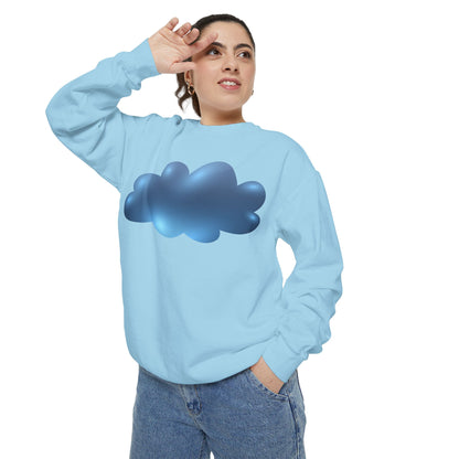 Unisex Garment-Dyed Sweatshirt - Serene Cloudscape - Dreamy Cloud Design