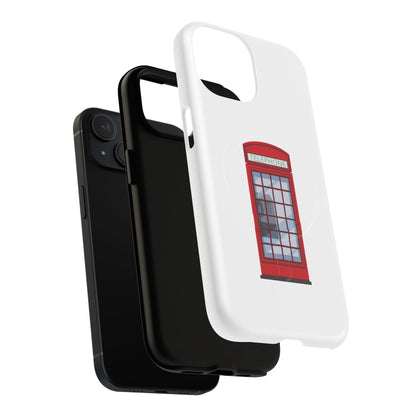 Vintage Phone Booth Magnetic Case, Tough Phone Cover, Unique Gift for Travelers, Retro Phone Accessories, Fun Custom Case