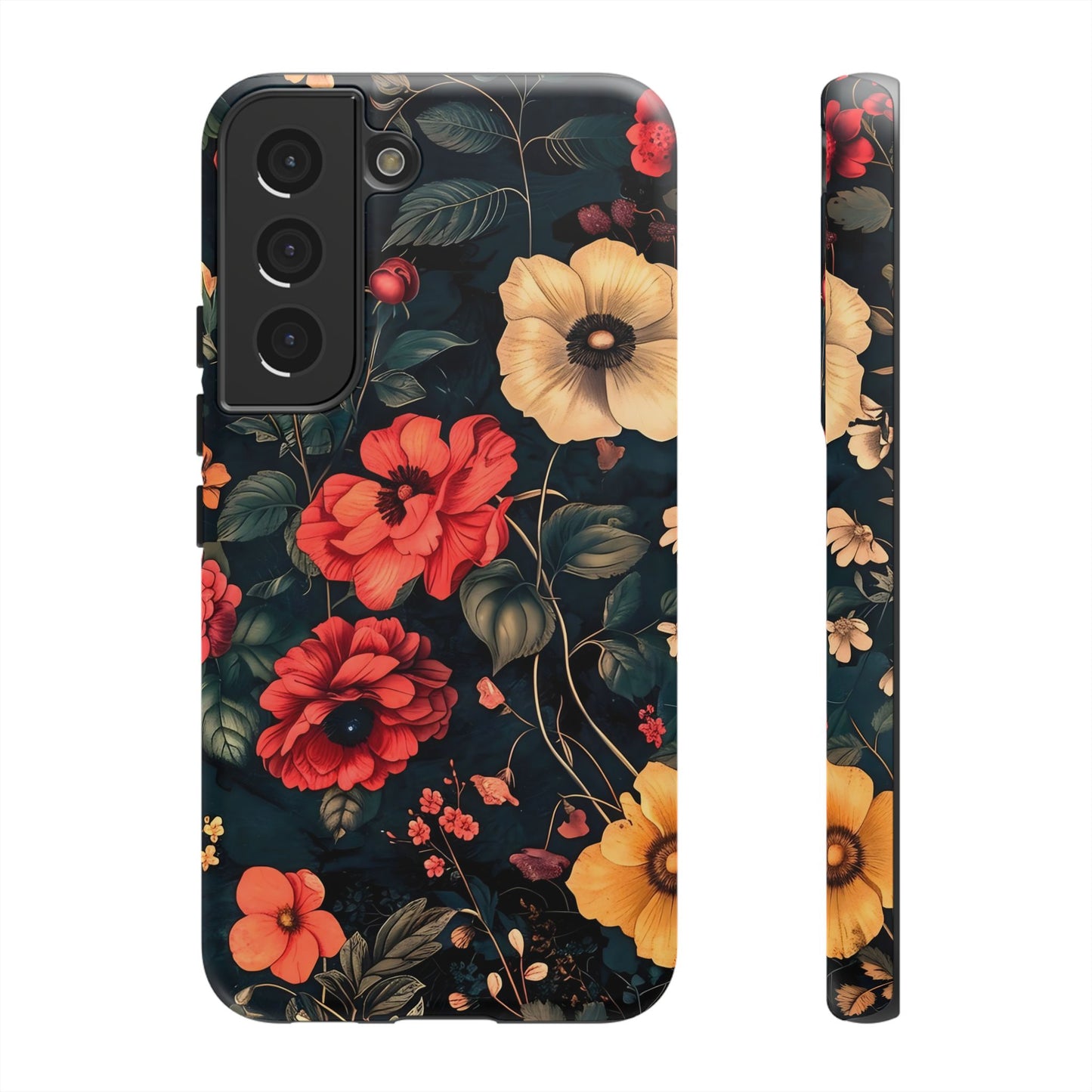 Floral Phone Case, Tough Cases, Flower Motif, Protective Cover, Gift for Her, Floral Design, Spring Accessory