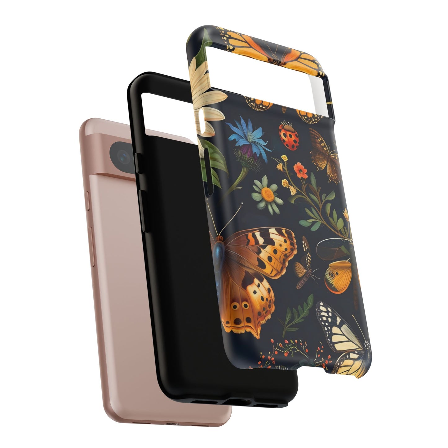 Nature-Inspired Phone Case | Floral Butterfly Design, Tough Phone Cover, Gift for Nature Lovers, Cute Butterfly Case, Home Decor