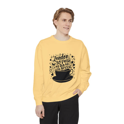 Unisex Garment-Dyed Sweatshirt Trendy - London's Nostalgic Tea