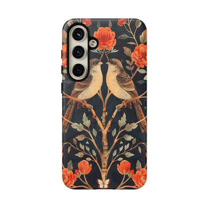 Floral Phone Case – Tough Cases with Bird Design, Unique Gift for Nature Lovers, Stylish Tech Accessory, Phone Cover, Artistic Case