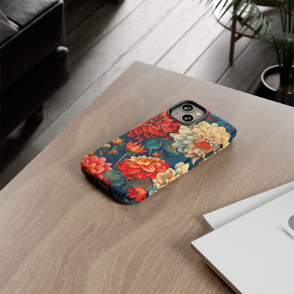 Floral Phone Case - Vibrant Tough Cases, Stylish Floral Cell Phone Cover, Gift for Her, Trendy Phone Accessory, Flower Design