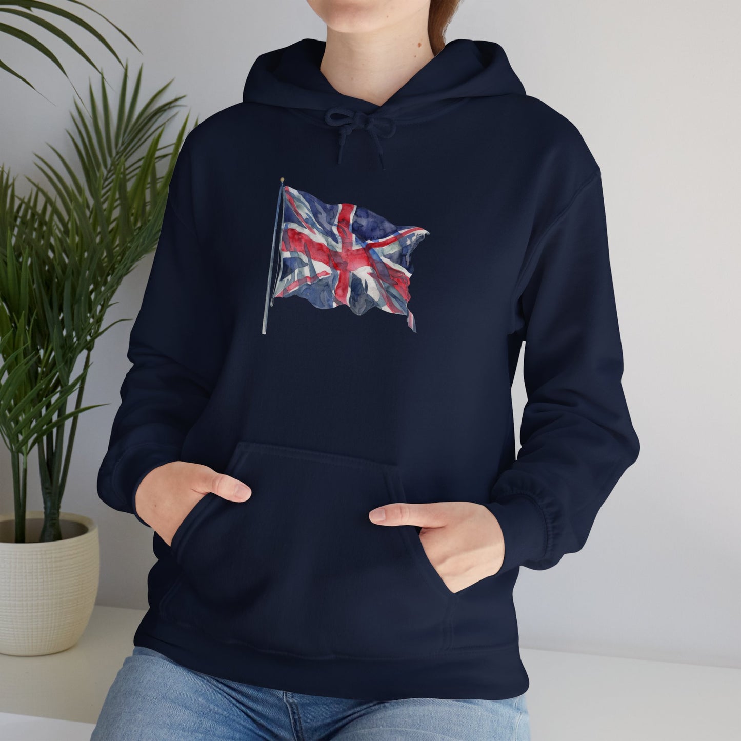 Unisex Heavy Blend™ Hooded Sweatshirt - Bold & Brave - The British Flag Design