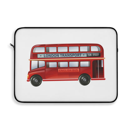 London Bus Laptop Sleeve – Stylish Tech Accessory, Gift for Travelers, Unique Laptop Case, London-themed, Secure Protective Cover