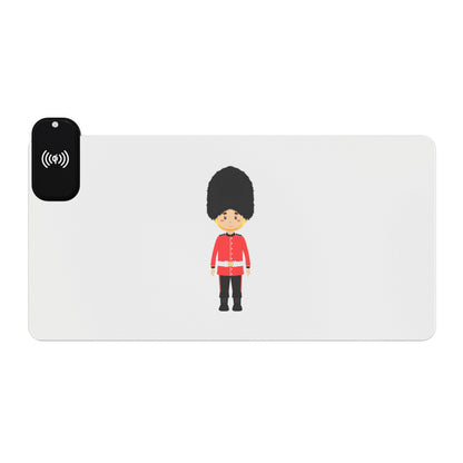 Royal Guard Girl - LED Gaming Mouse Pad with Wireless Charging - Stylish Desk Accessory, Perfect for Gamers, Office Work, Gift for Holidays