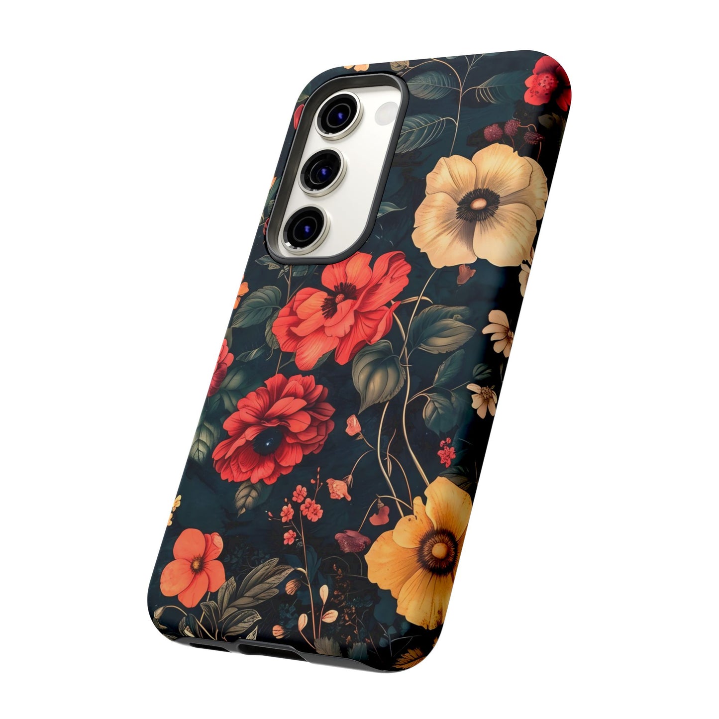 Floral Phone Case, Tough Cases, Flower Motif, Protective Cover, Gift for Her, Floral Design, Spring Accessory