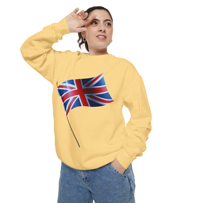Unisex Garment-Dyed Sweatshirt - Classic UK Flag Design
