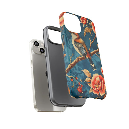 Bird & Floral Phone Case, Tough Cases for Nature Lovers, Gift for Her, Customizable Design, Vibrant Tech Accessories