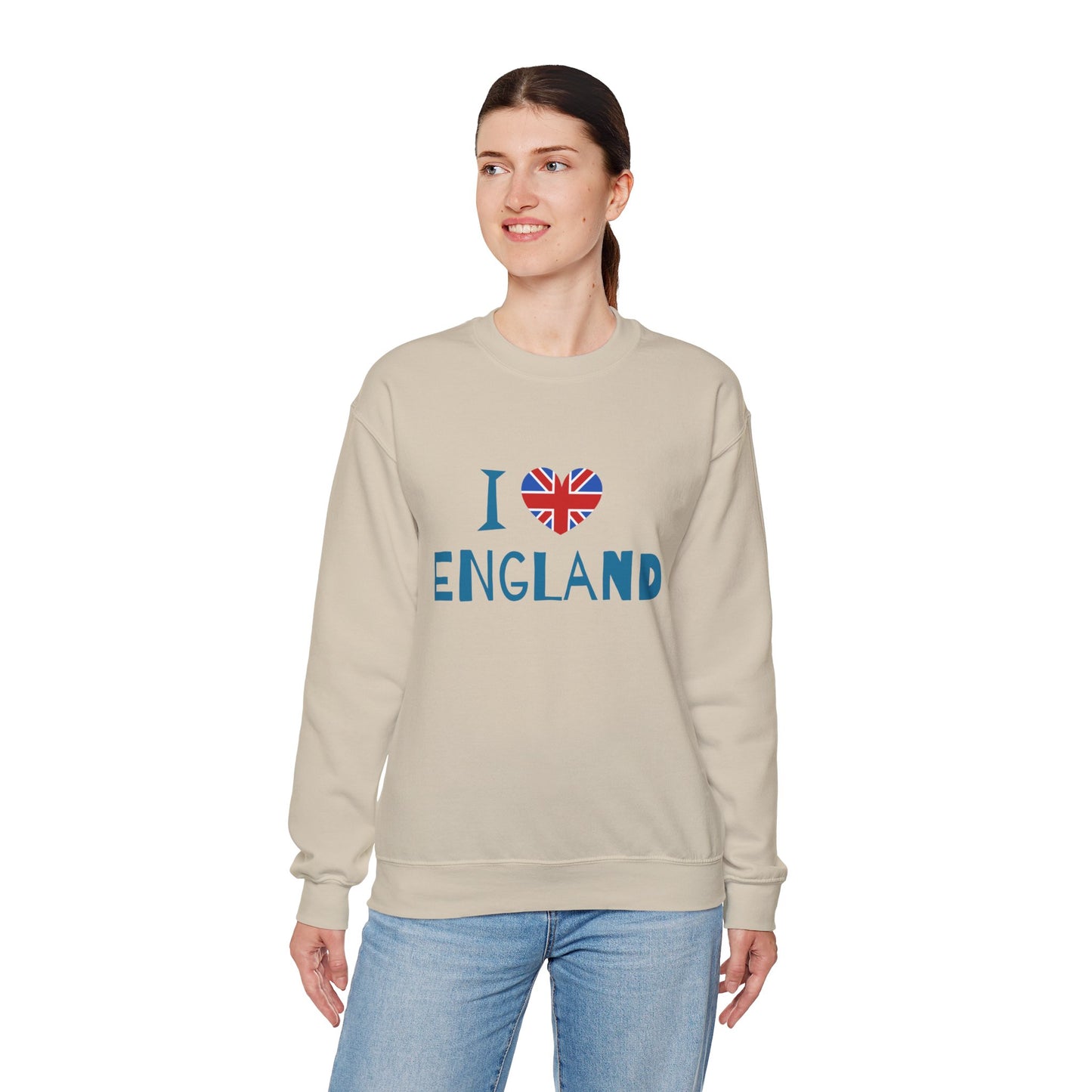 Unisex Heavy Blend™ Crewneck Sweatshirt - I Love England - Union Jack Heart Design