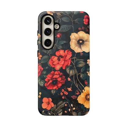 Floral Phone Case, Tough Cases, Flower Motif, Protective Cover, Gift for Her, Floral Design, Spring Accessory