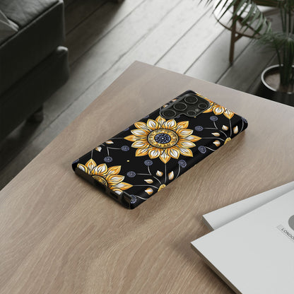 Floral Phone Case with Mandala Design, Tough Cases for iPhone & Samsung, Boho Style, Gift for Her, Unique Accessories
