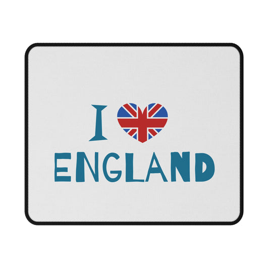 I Love England Non-Slip Gaming Mouse Pad, Gamer Gift, Office Decor, UK Pride, Mouse Mat, British Themed