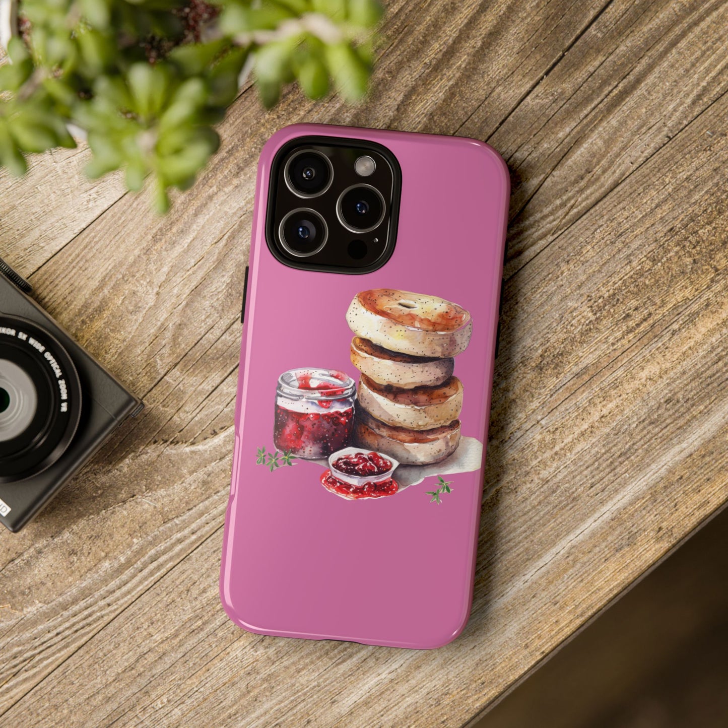 Cute Bagel Phone Case, Tough Cases for Food Lovers, Unique Gifts for Foodies, Phone Accessories for Breakfast Lovers, Fun and Stylish Cases