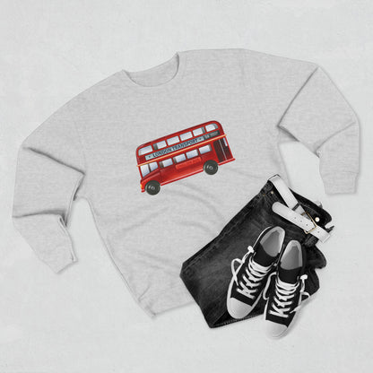 Unisex Crewneck Sweatshirt - London Transport English Bus Red Double-Decker