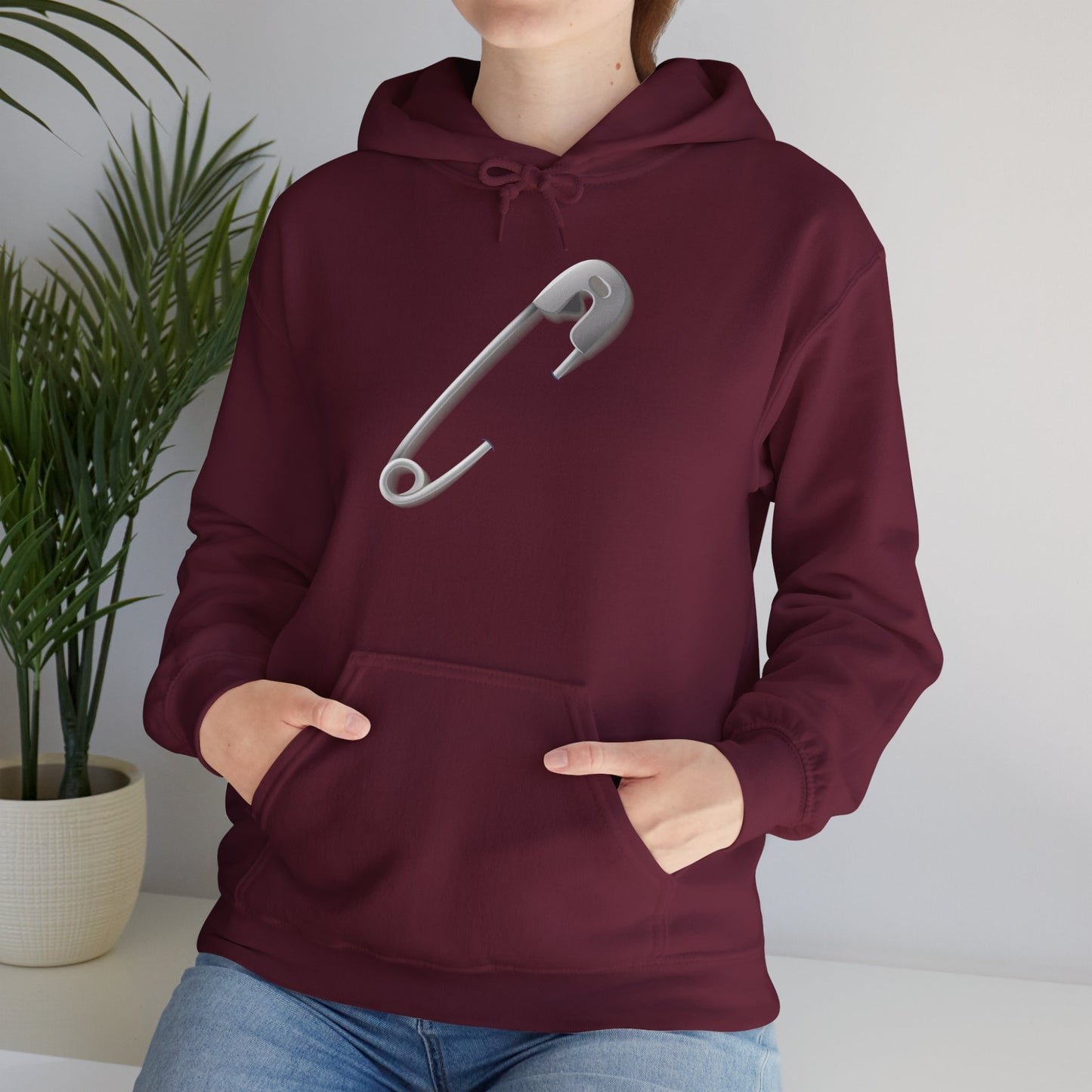 Unisex Heavy Blend™ Hooded Sweatshirt - Minimalist Safety Pin Design