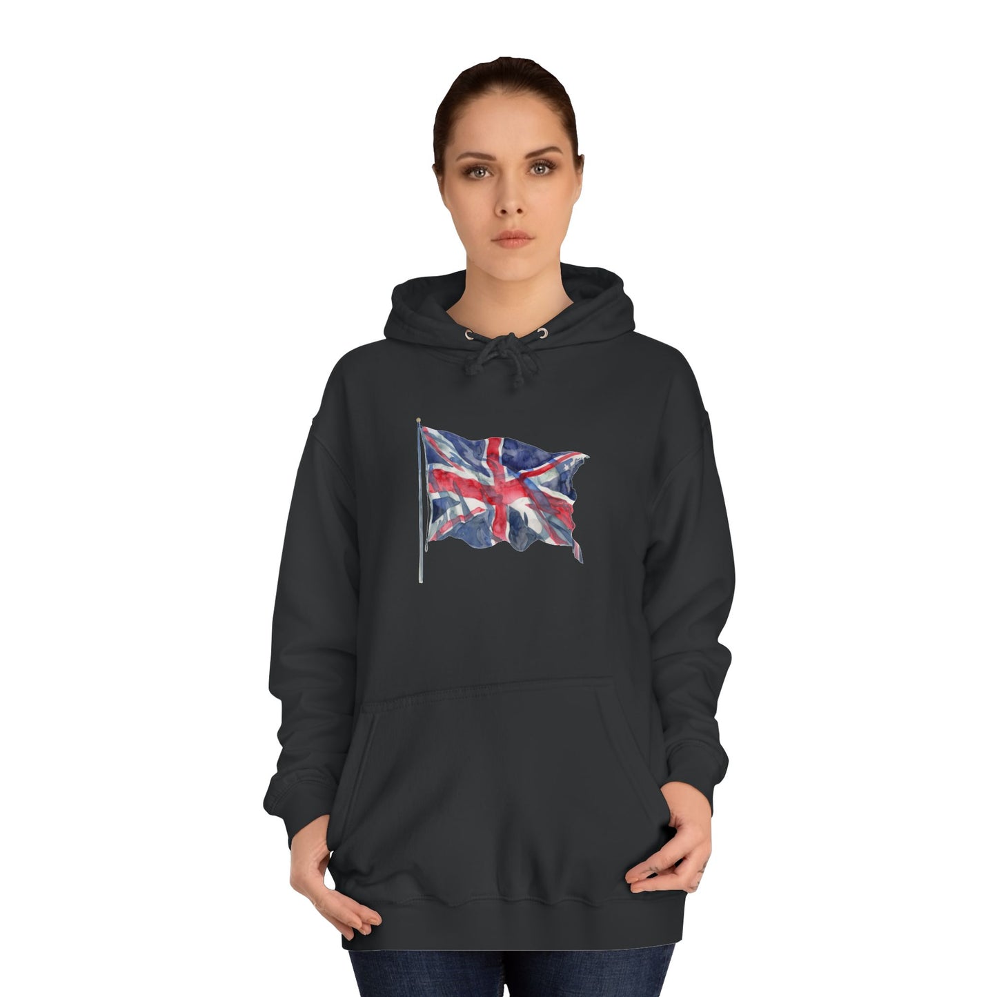 Unisex College Hoodie - Bold & Brave: The British Flag Design