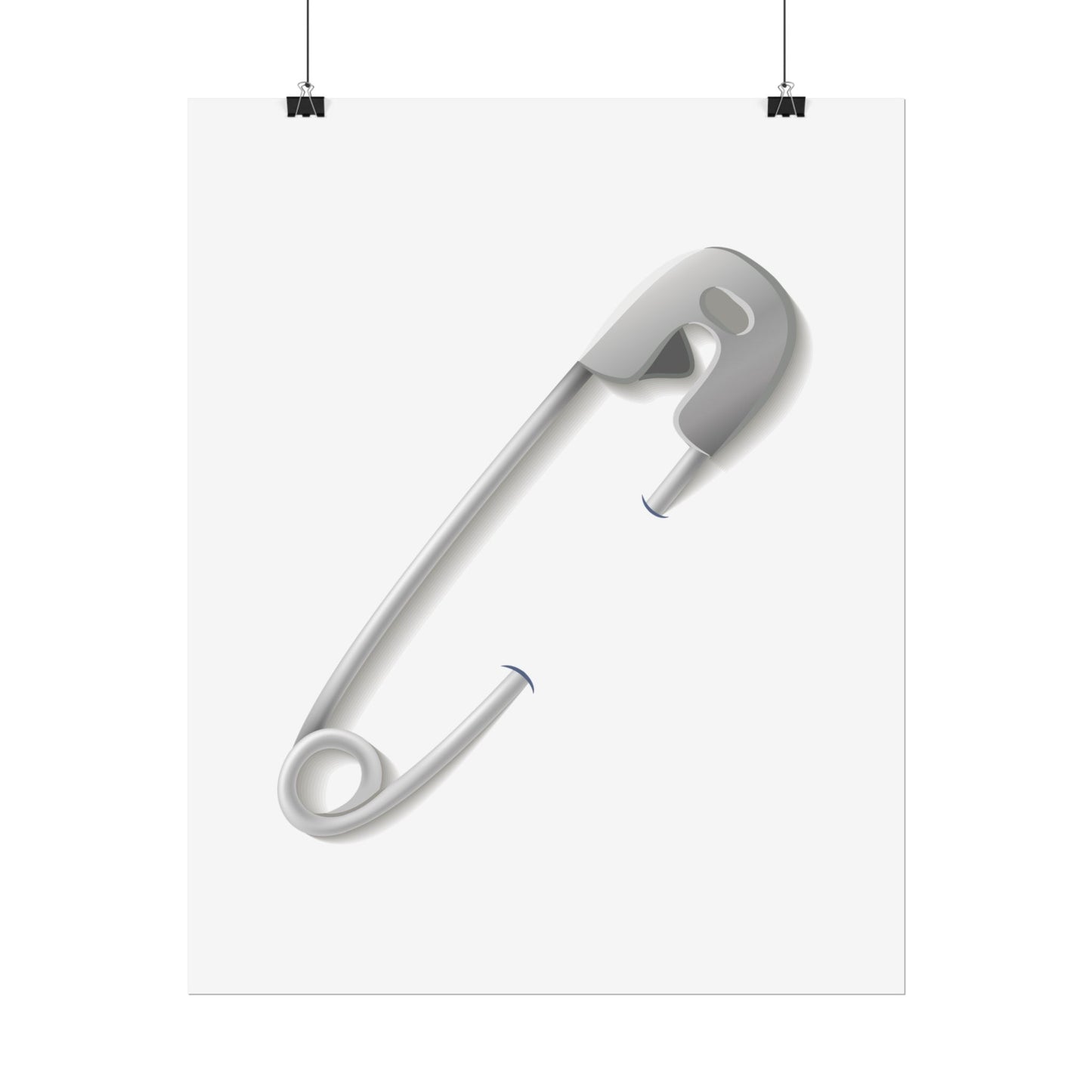 Minimalist Safety Pin Wall Art, Modern Decor, Unique Gift, Home Aesthetic, Art Print, Rolled Poster, Contemporary Interior Design