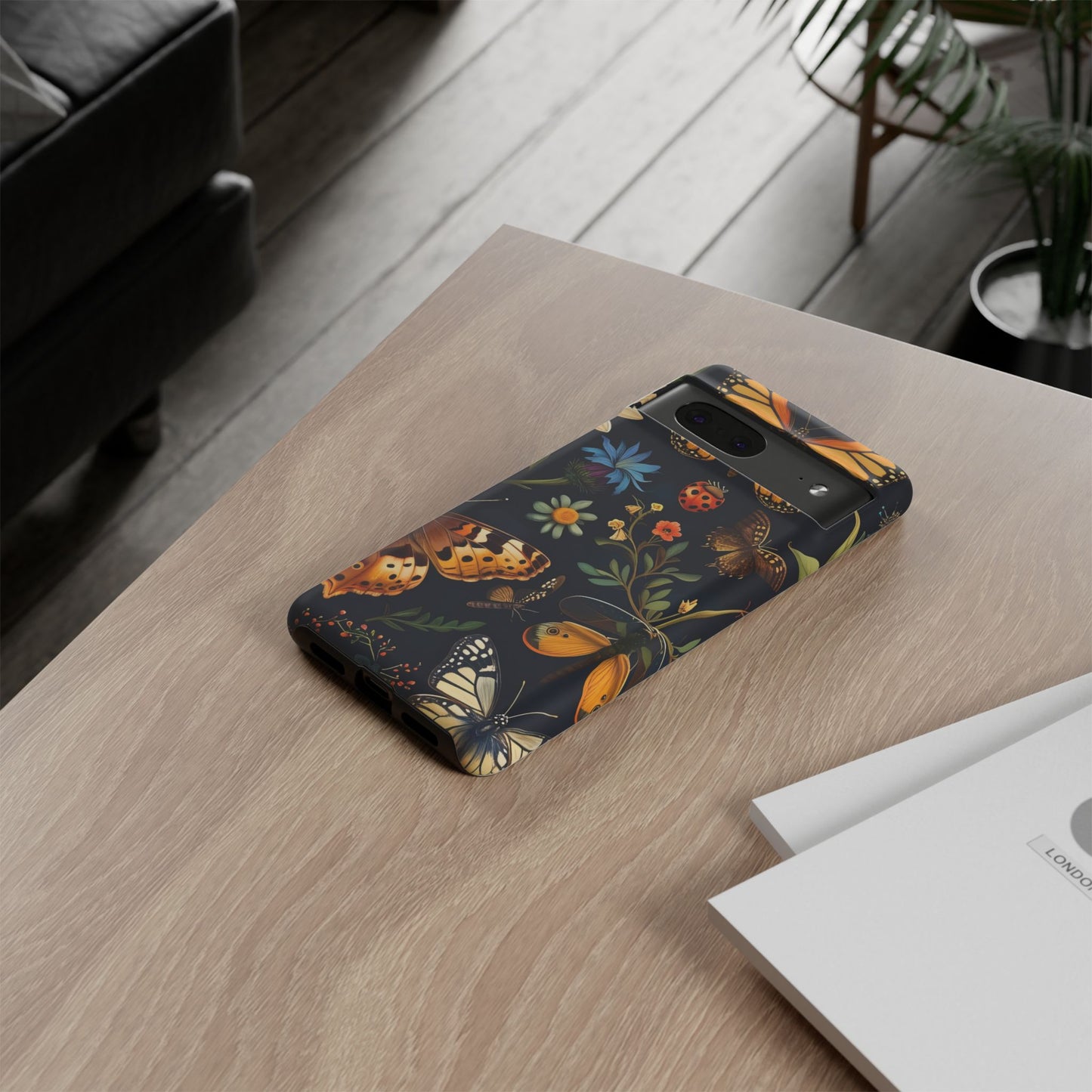 Nature-Inspired Phone Case | Floral Butterfly Design, Tough Phone Cover, Gift for Nature Lovers, Cute Butterfly Case, Home Decor