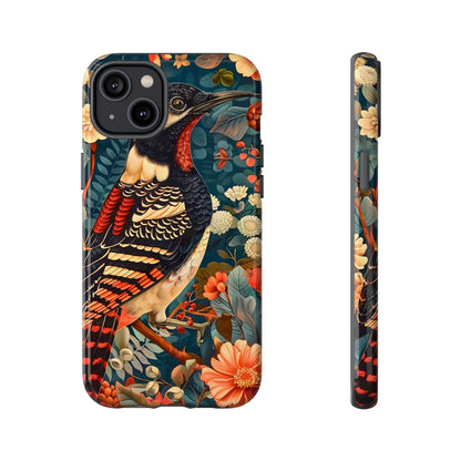 Nature-Inspired Phone Case with Floral Art, Tough Phone Cover, Protective Case, Gift for Nature Lovers, Unique Phone Accessory