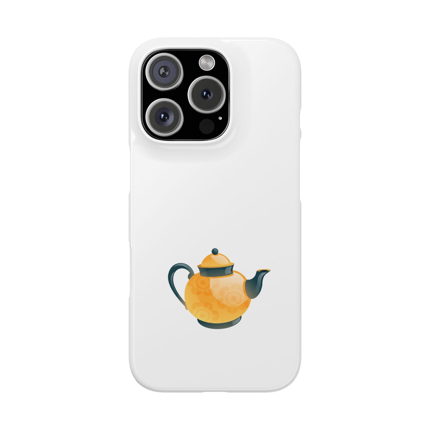 Cute Teapot Slim Phone Case, Tea Lover Gift, Stylish Phone Cover, Unique Gadget Accessory, Phone Protector for Tea Enthusiasts