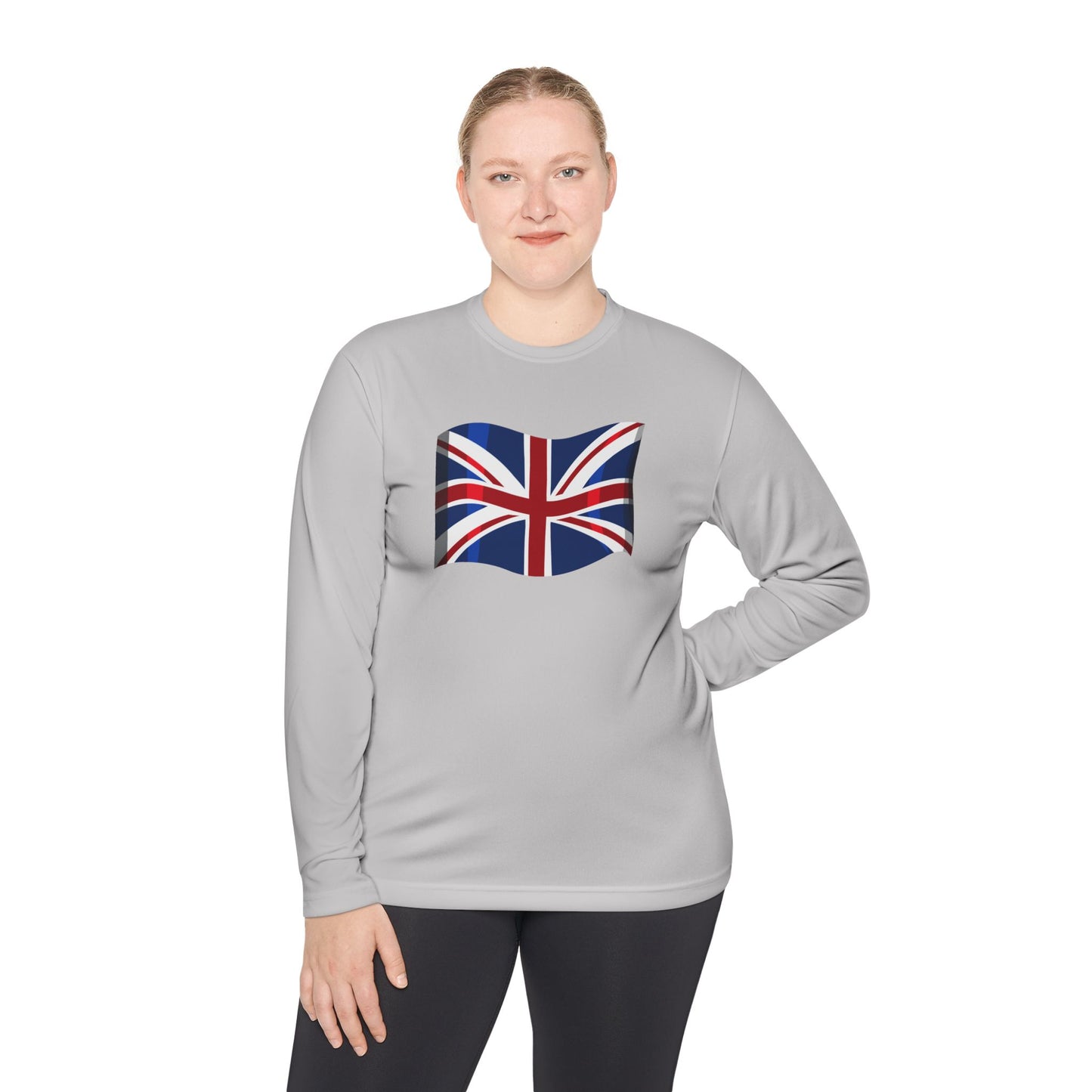 Unisex Lightweight Long Sleeve Tee - Waving Proud - The Union Jack Flag