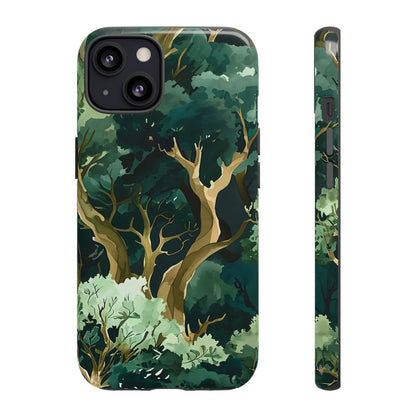 Forest Green Phone Case, Nature-Inspired Tough Cases, Eco-Friendly Gift, Outdoor Lover Accessory, Unique Phone Cover