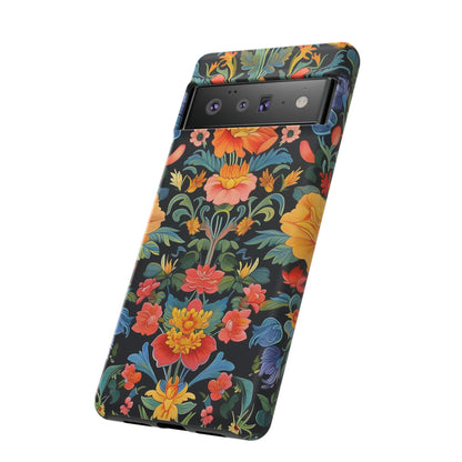 Floral Phone Case - Vibrant Flower Pattern, Tough Case for iPhone, Samsung, Aesthetic Gift, Flower Lover Accessory
