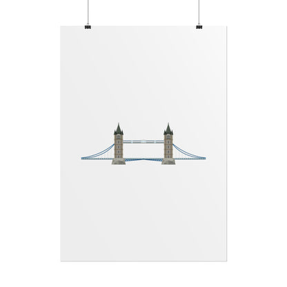 Tower Bridge Rolled Poster, London City Decor, Wall Art, Gift for Travelers, Home Aesthetic, UK Wall Art