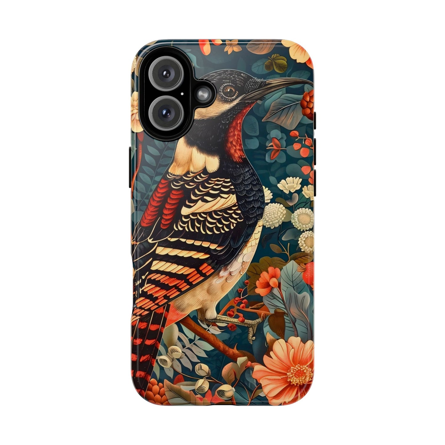 Nature-Inspired Phone Case with Floral Art, Tough Phone Cover, Protective Case, Gift for Nature Lovers, Unique Phone Accessory