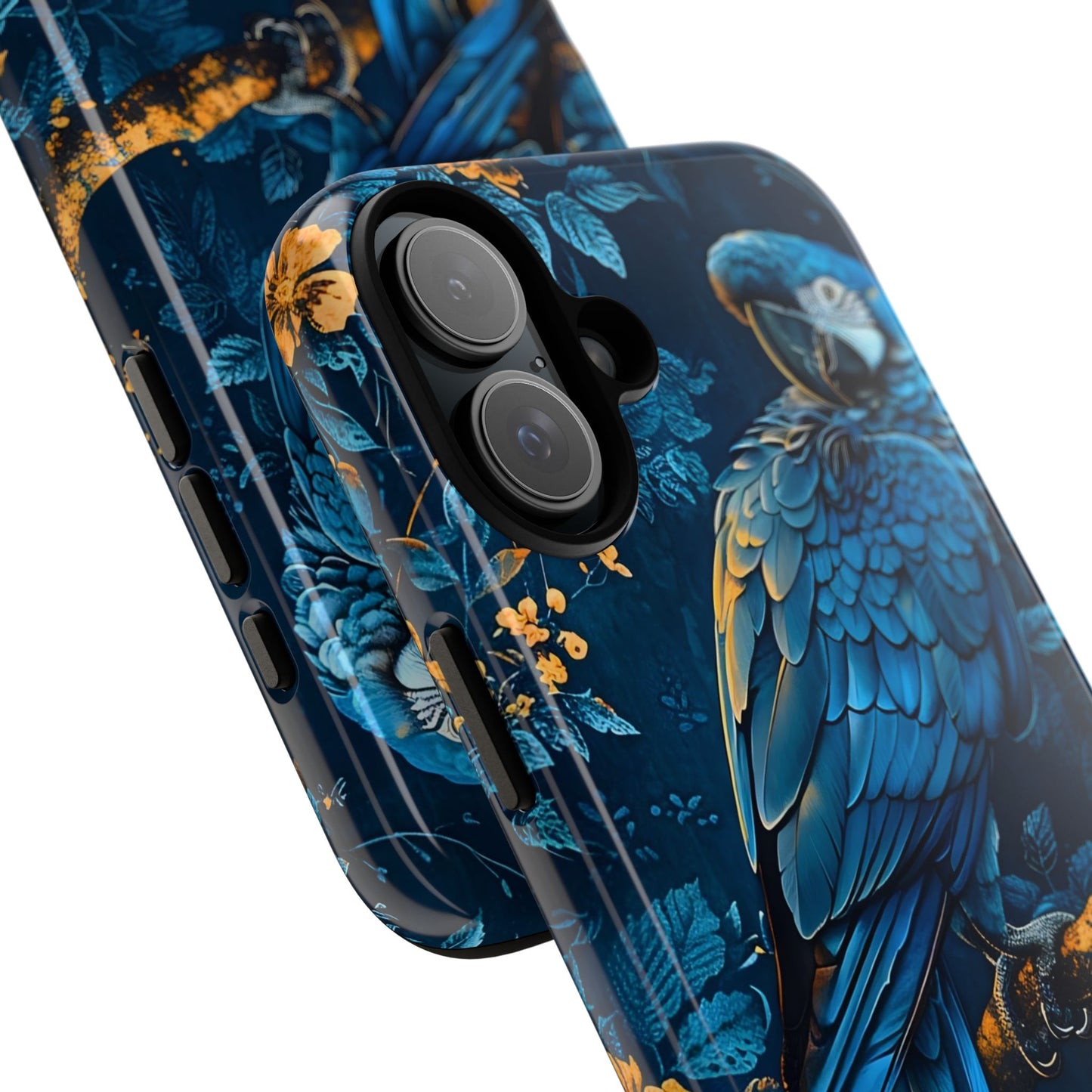 Tough Cases - Vibrant Blue Parrot Phone Case, Tropical Bird Phone Cover, Nature Lover Gift, Eco-Friendly Accessories, Unique Wildlife Decor