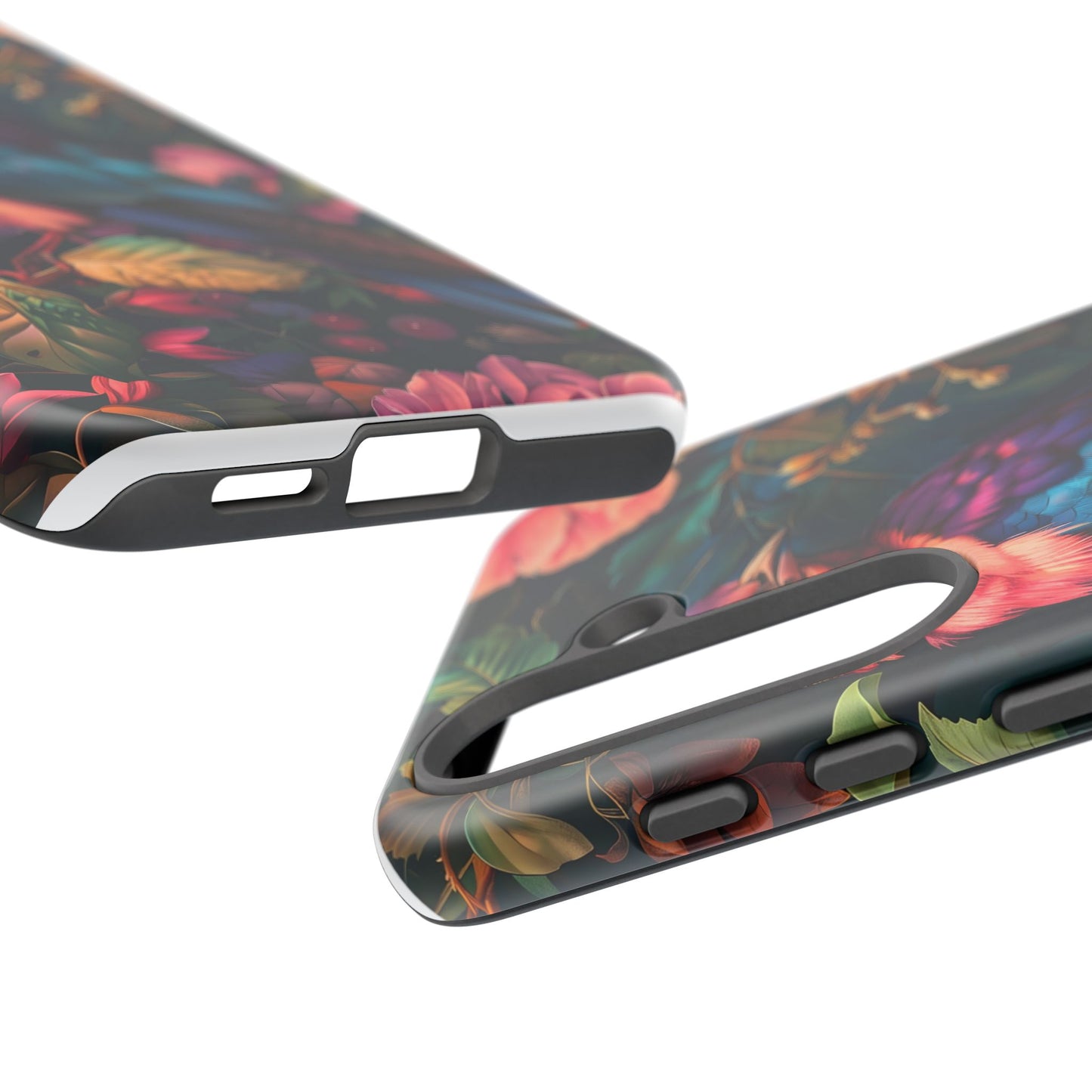 Tough Cases: Vibrant Tropical Bird Phone Case, Floral Smartphone Cover, Nature Lover Gift, Boho Phone Accessory, Cute Bird Case