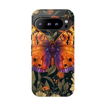 Butterfly Phone Case, Tough Cases for Nature Lovers, Vibrant Floral Design, Gift for Her, Cute Phone Accessories, Butterfly Artwork