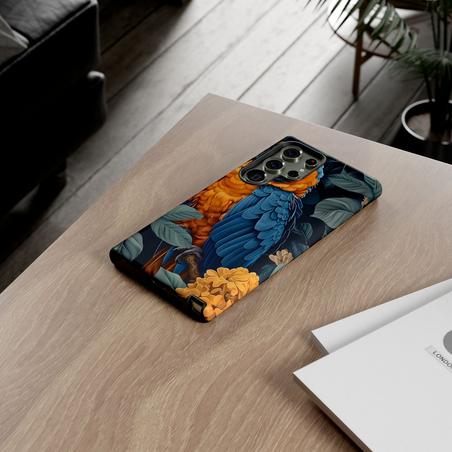 Tropical Parrot Phone Case - Tough Cases, Colorful Phone Cover, Nature Lover Gift, Floral Design, Bird Lover Accessory