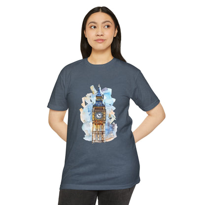Unisex CVC Jersey T-shirt - Towering Time - Big Ben and British Heritage