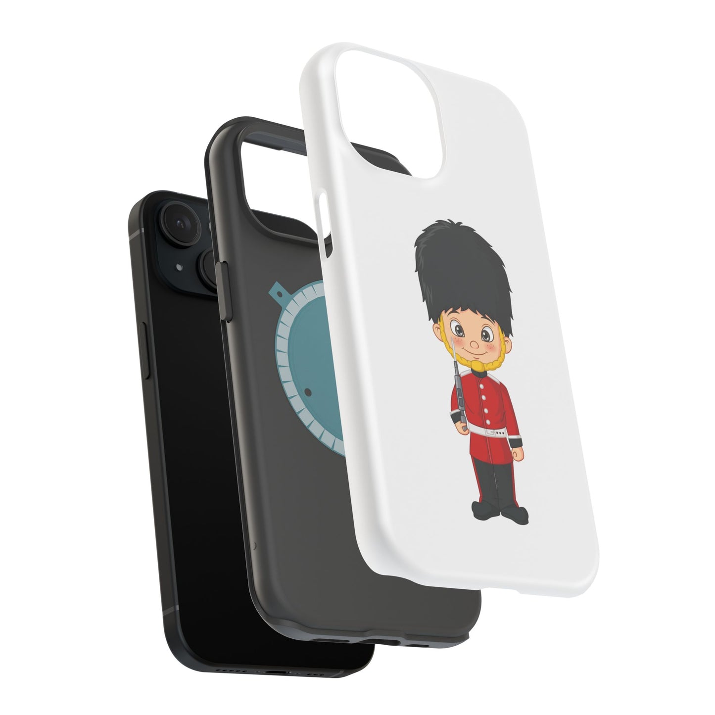Cute Cartoon Soldier Magnetic Tough Case, Kid's Phone Cover, Fun Gift for Children, Birthday Present, Youth Accessories, Durable Protection