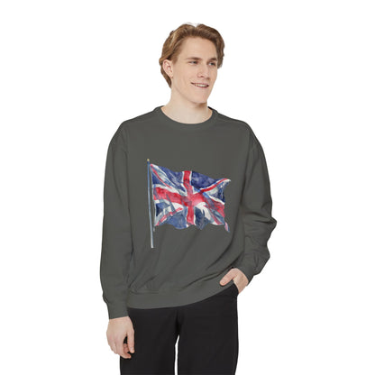 Unisex Garment-Dyed Sweatshirt Trendy - British Flag