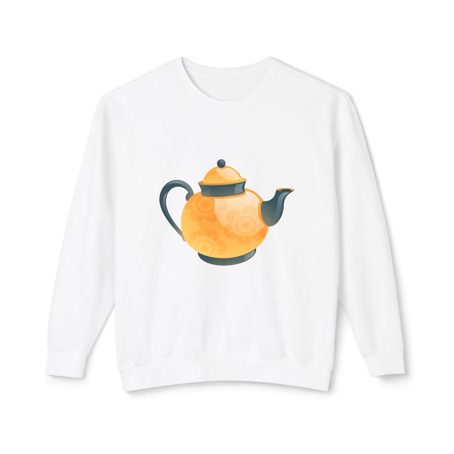 Unisex Lightweight Crewneck Sweatshirt - Classic British Tea Kettle - Timeless Elegance in Tea Time