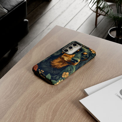 Dachshund Phone Case, Floral Pet Phone Cover, Dog Lover Gift, Tough Phone Case, Custom Dachshund Design, Unique Dog Owner Accessory
