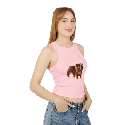 Women's Micro Rib Racer Tank Top - Adorable British Dog