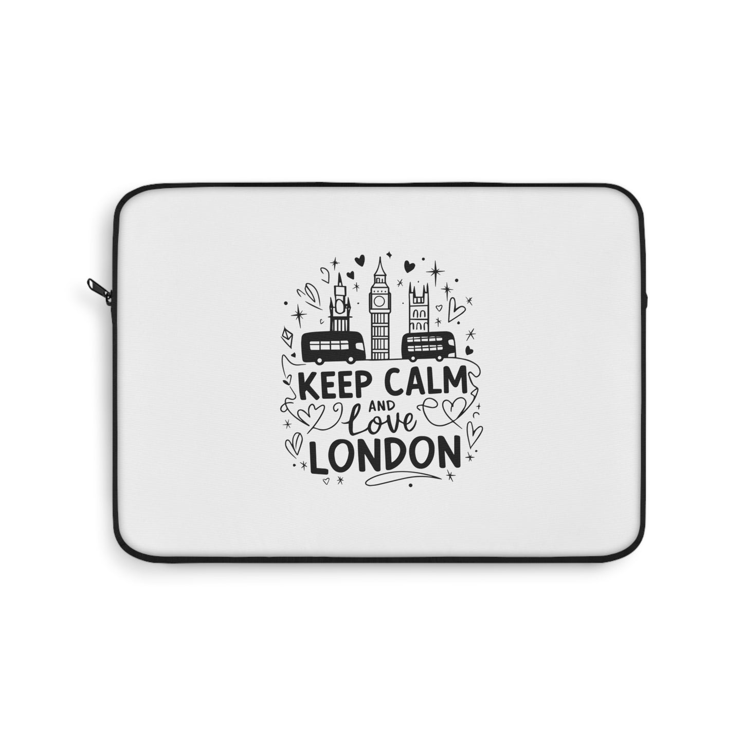 Laptop Sleeve - Keep Calm and Love London | Travel Gift, Tech Accessory, Laptop Case, London Lover, Office Essentials