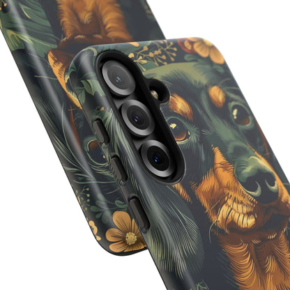 Dachshund Phone Case, Floral Pet Phone Cover, Dog Lover Gift, Tough Phone Case, Custom Dachshund Design, Unique Dog Owner Accessory