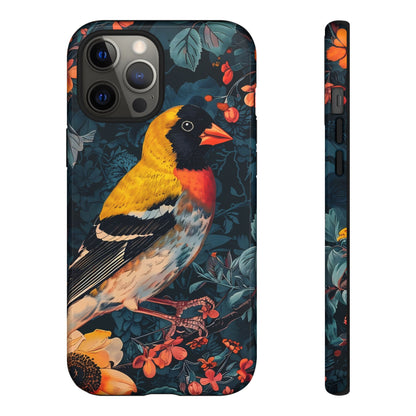Vibrant Bird Phone Case - Tough Cases, Nature Lover Gift, Floral Design, Eco-Friendly Accessory, Stylish Mobile Protection