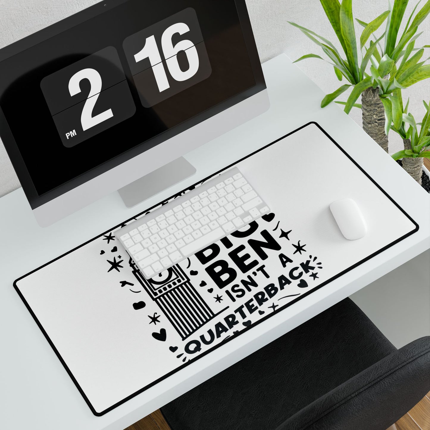 London-Inspired Desk Mat - Fun Big Ben Design, Office Decor, Gift for Students, Unique Workstation Accessory, Home Office